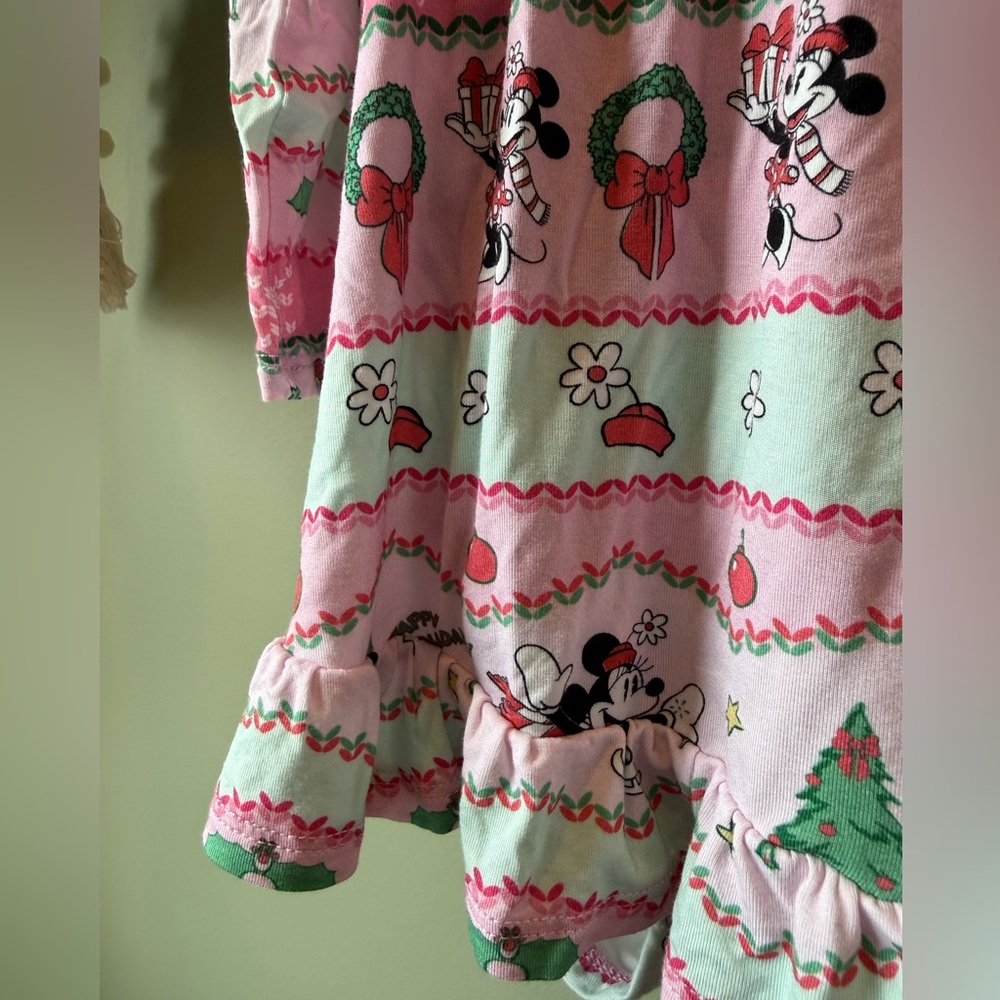 Posh Peanut Minnie Mouse Disney Fair Isle Bamboo Ruffled Bodysuit Twirl Dress - Picture 4 of 7